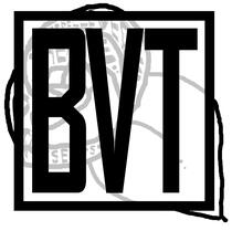 BelleVedere Theatre Company Logo. The letters BVT in bold black